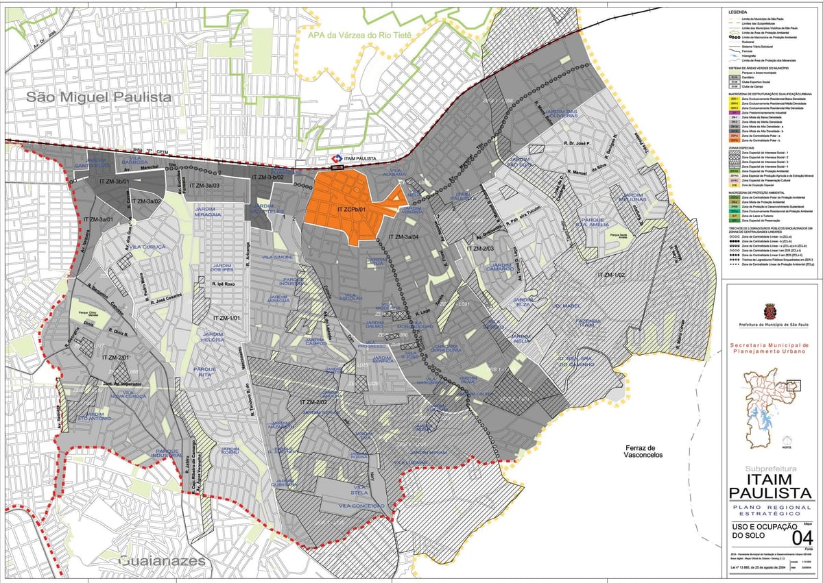 Zemljevid Itaim Paulista - Vila Curuçá Sao Paulo - Poklic tal
