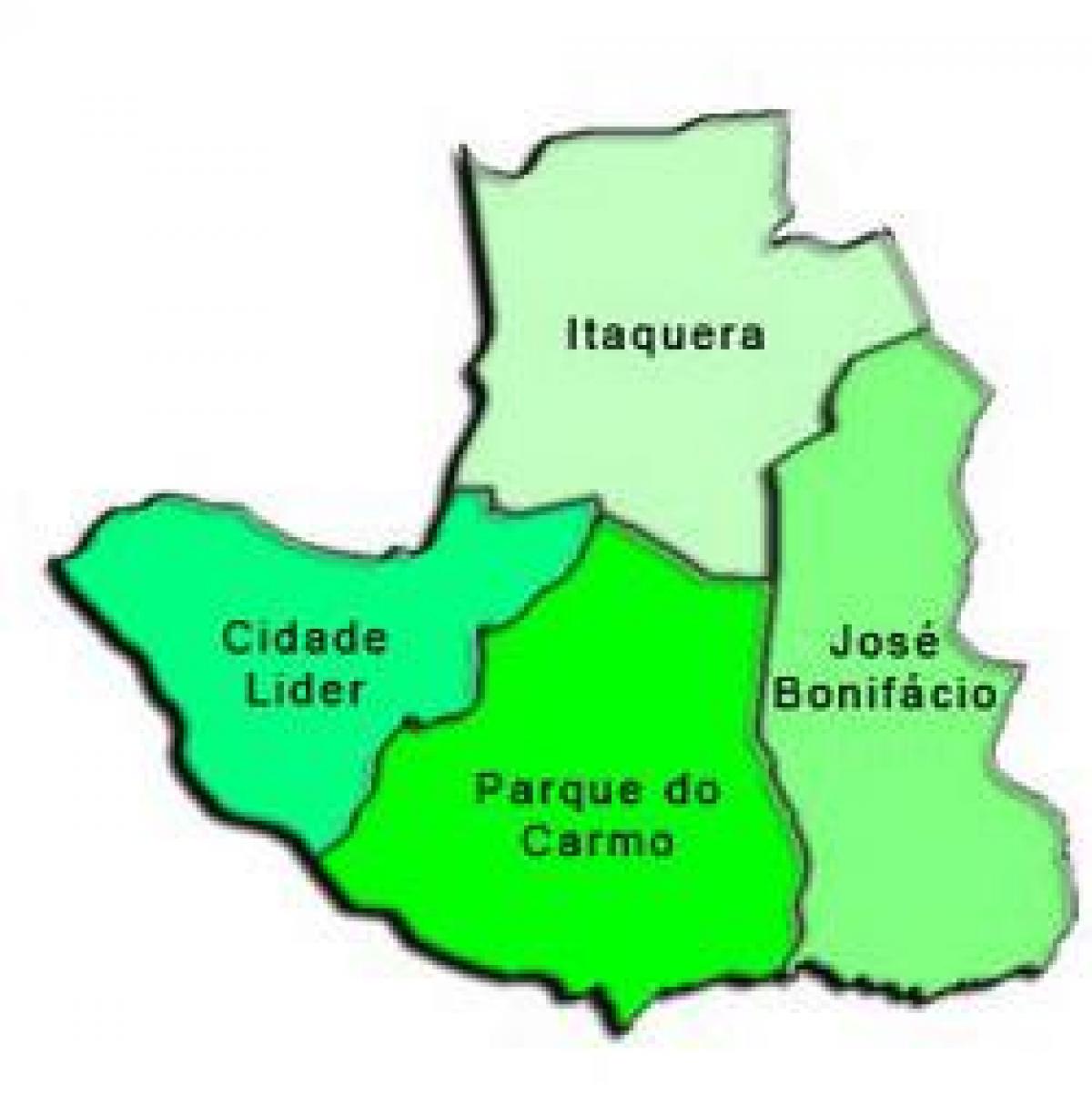 Zemljevid Itaquera sub-prefekturi