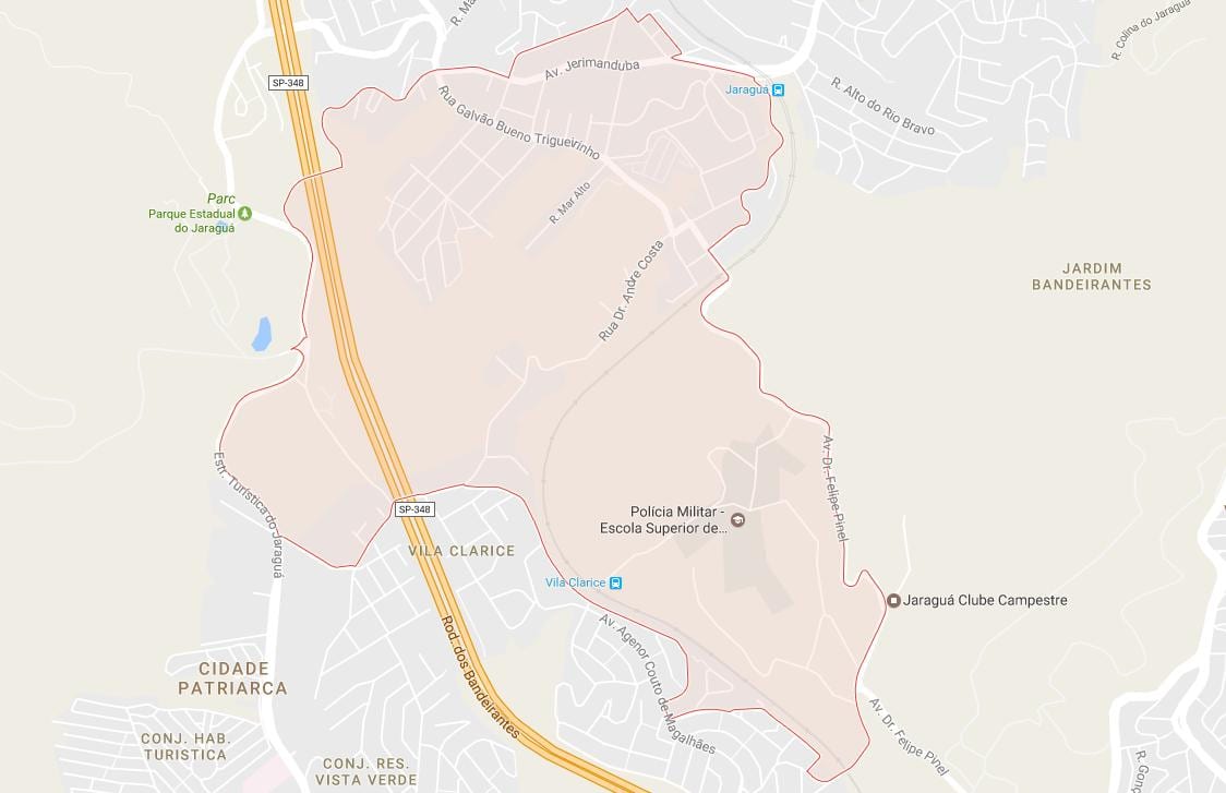 Zemljevid Jaraguá São Paulo