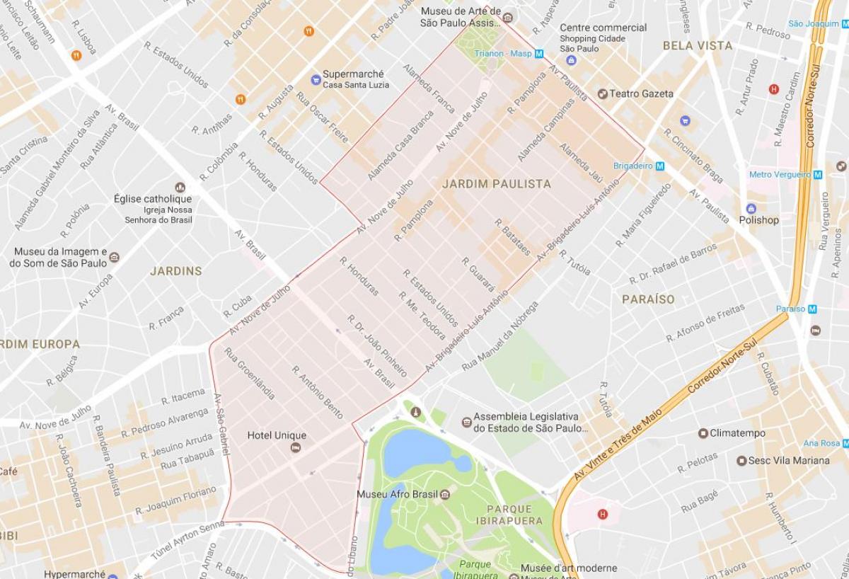 Zemljevid Jardim Paulista São Paulo