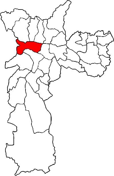 Zemljevid Lapa sub-prefekturi São Paulo