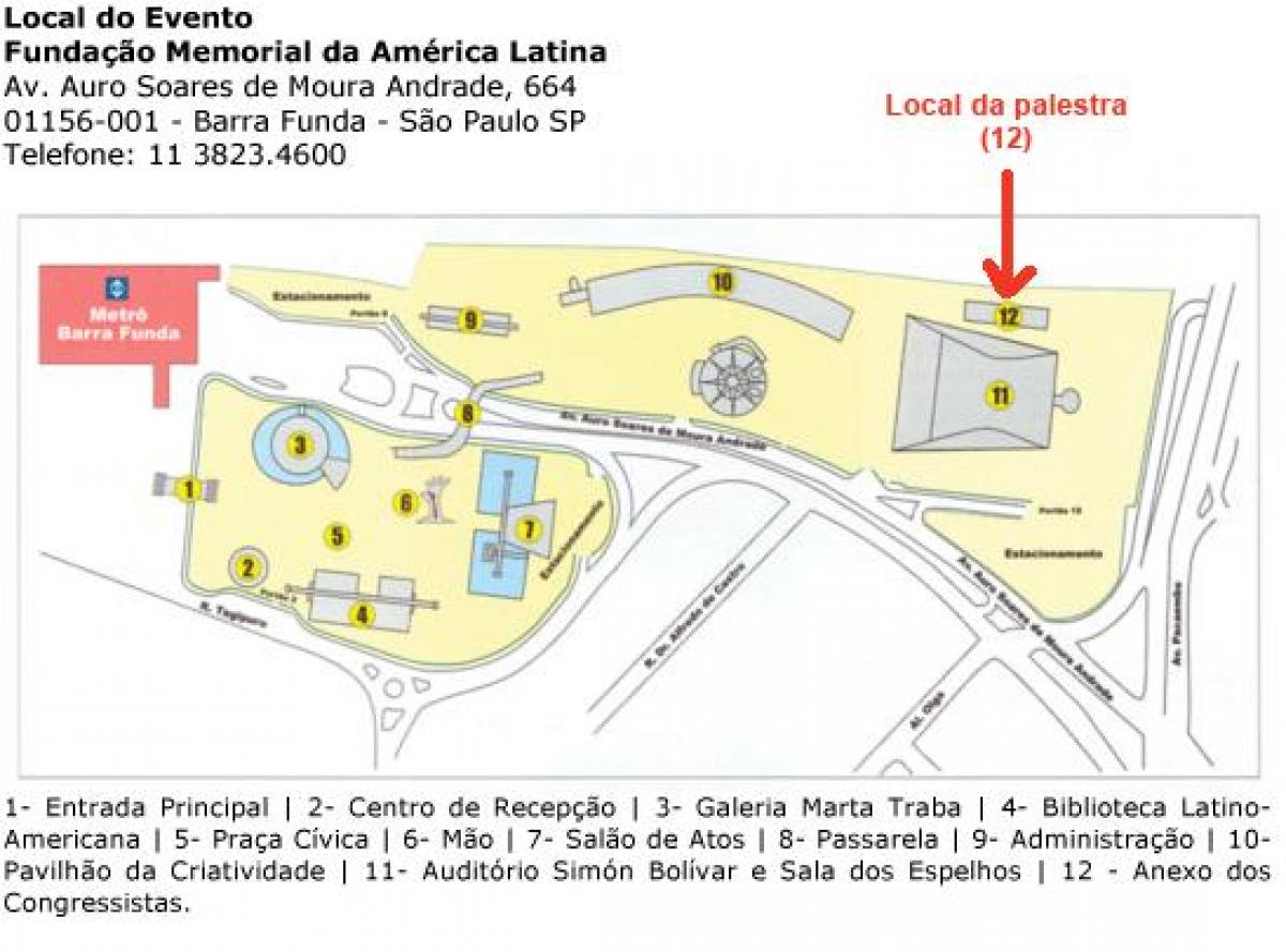 Zemljevid latinska Amerika Memorial São Paulo