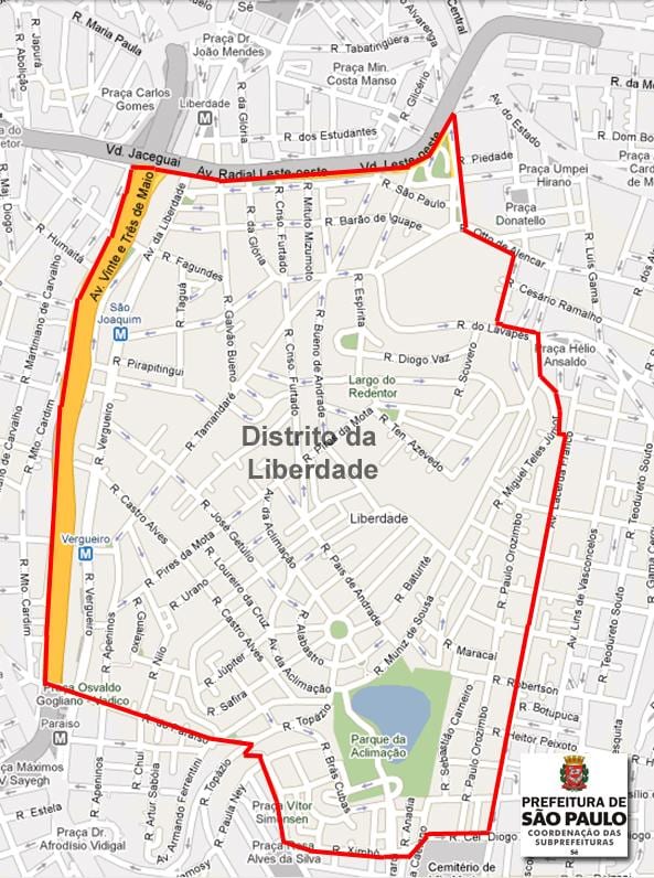 Zemljevid Liberdade São Paulo