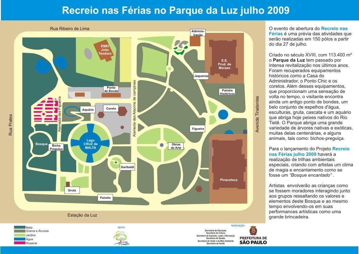 Zemljevid Luz park São Paulo