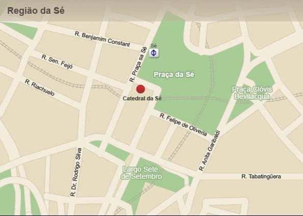 Zemljevid metropolitanska katedrala São Paulo