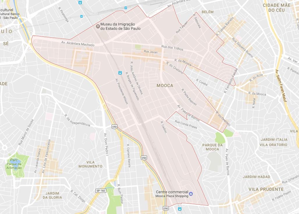 Zemljevid Mooca São Paulo