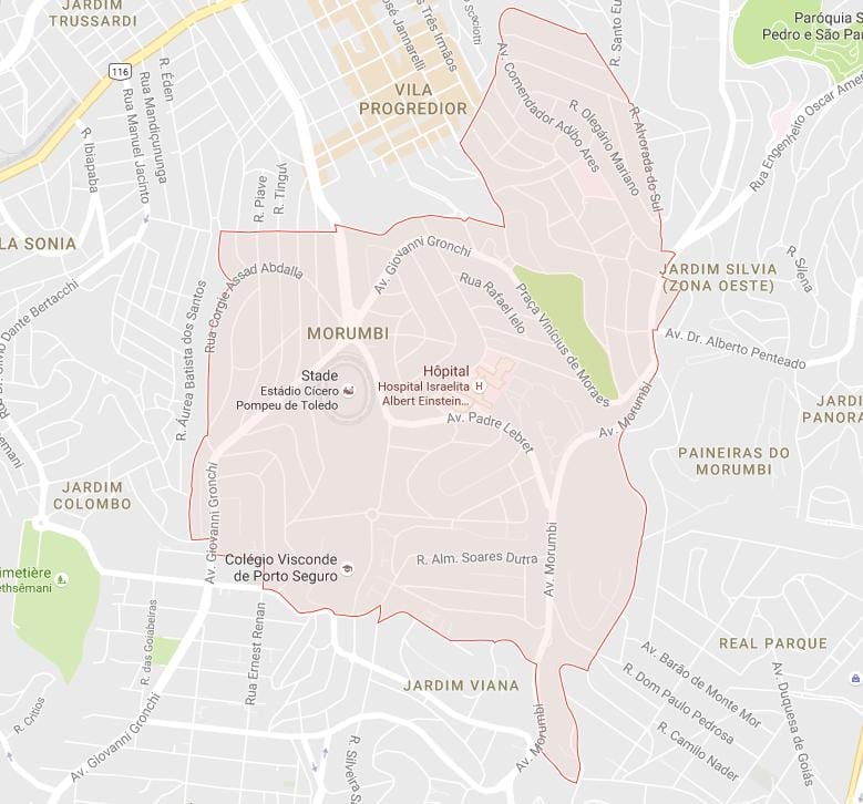 Zemljevid Morumbi São Paulo