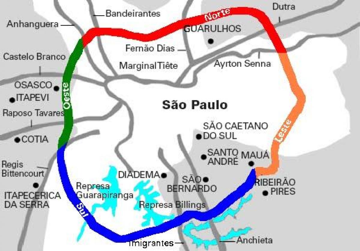 Zemljevid Mário Covas avtocesti - SP 21