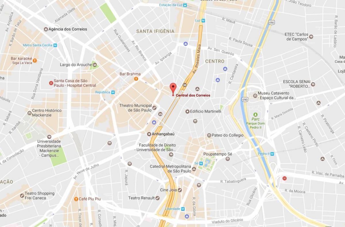 Zemljevid Palácio dos Correios São Paulo