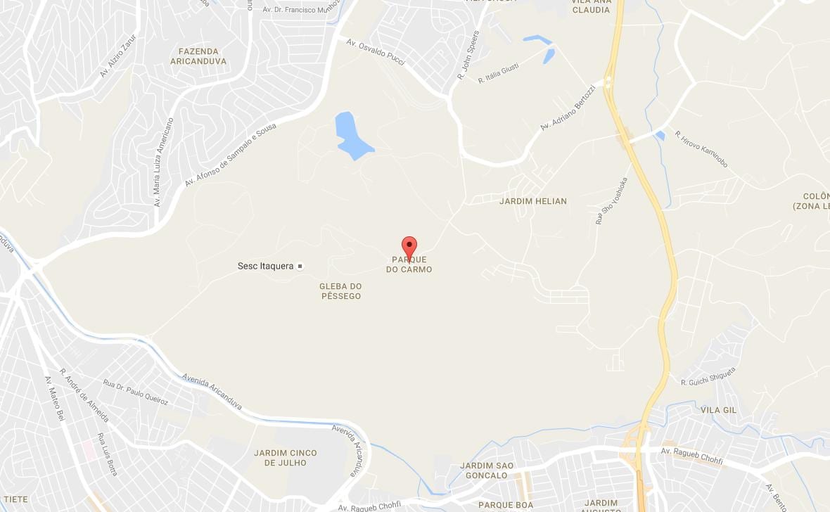 Zemljevid Parque ne Carmo São Paulo