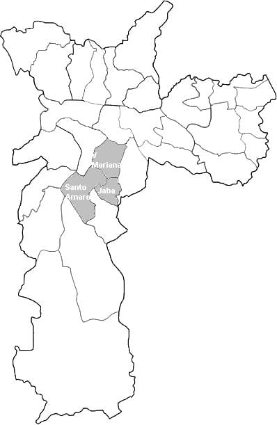 Zemljevid območja Centro-Sul São Paulo