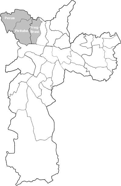 Zemljevid območja Noroeste São Paulo
