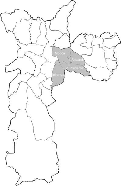 Zemljevid območja Sudeste São Paulo