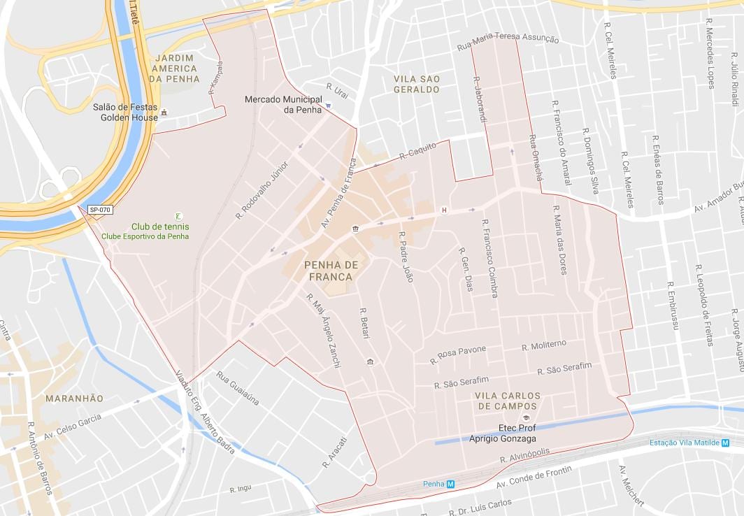 Zemljevid Penha São Paulo