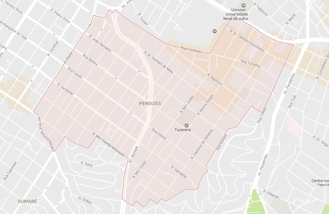 Zemljevid Perdizes São Paulo