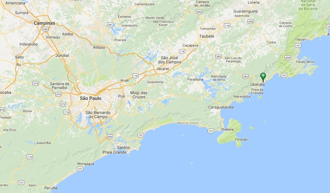 Zemljevid plaži Vermelha alegre