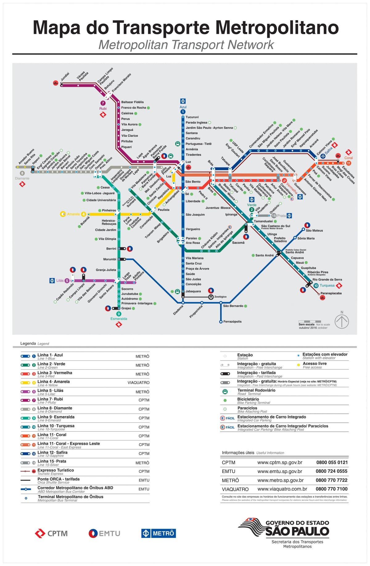 Zemljevid prevoz Sao Paulo - EMTU/SP - podzemni - CPTM