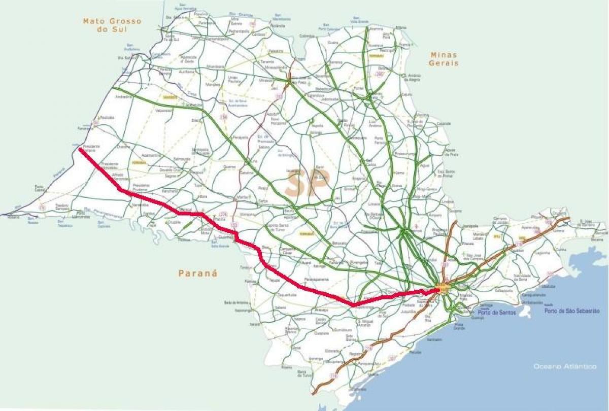 Zemljevid Raposo Tavares avtocesti - SP 270