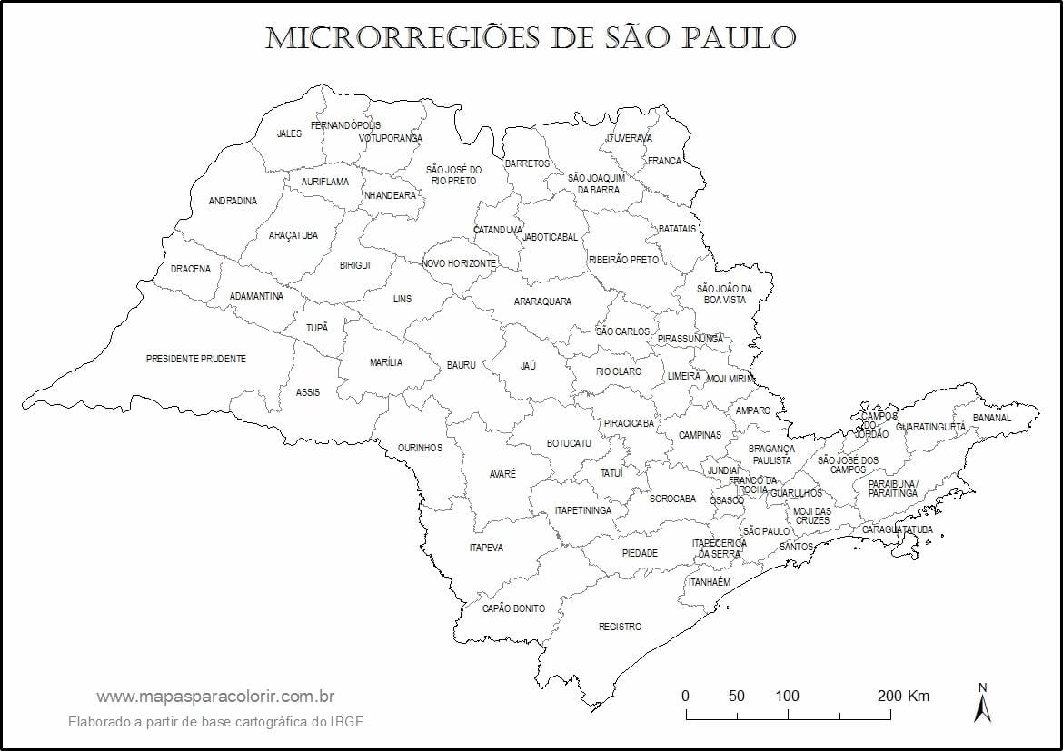 Zemljevid São Paulo virgin - mikro-regije