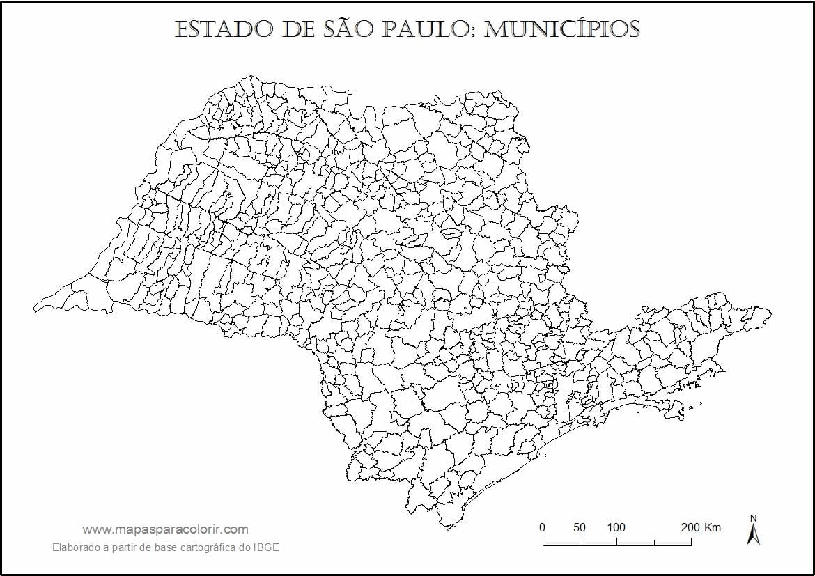 Zemljevid São Paulo virgin - občine