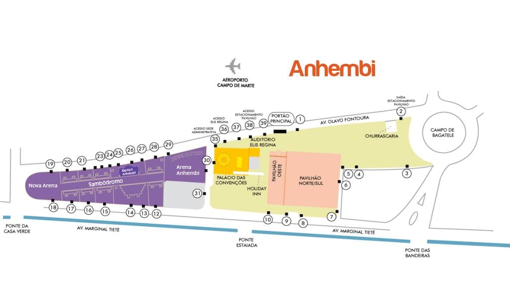 Zemljevid São Paulo Anhembi