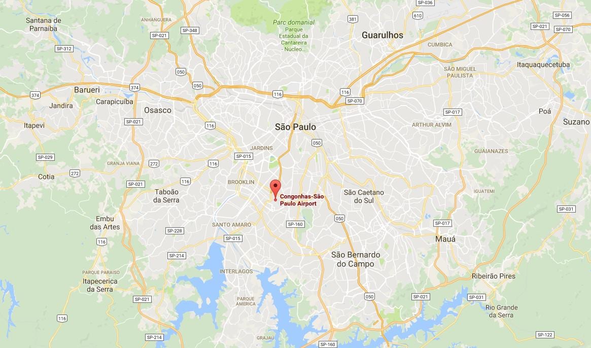 Zemljevid São Paulo Congonhas letališče