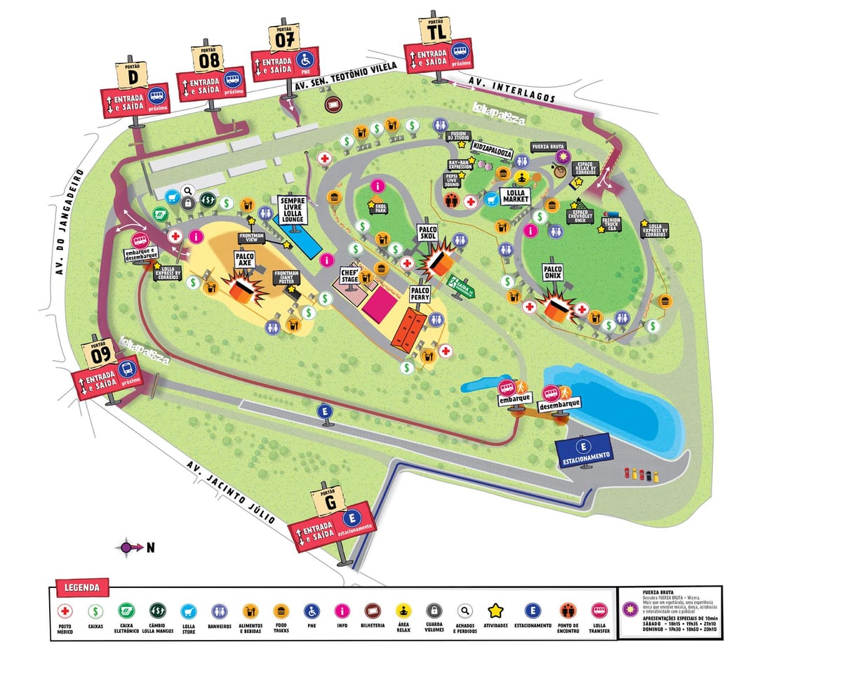 Zemljevid São Paulo lollapalooza