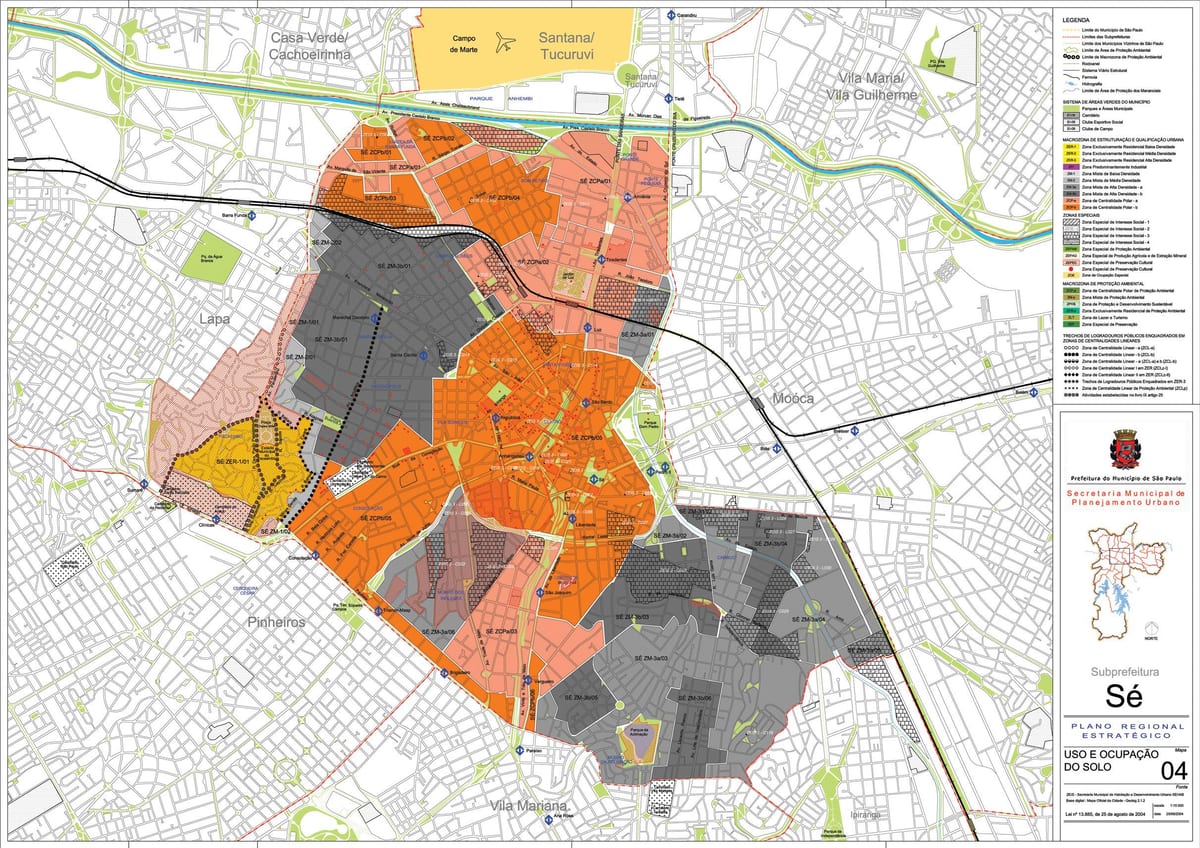 Zemljevid Sé Sao Paulo - Poklic tal