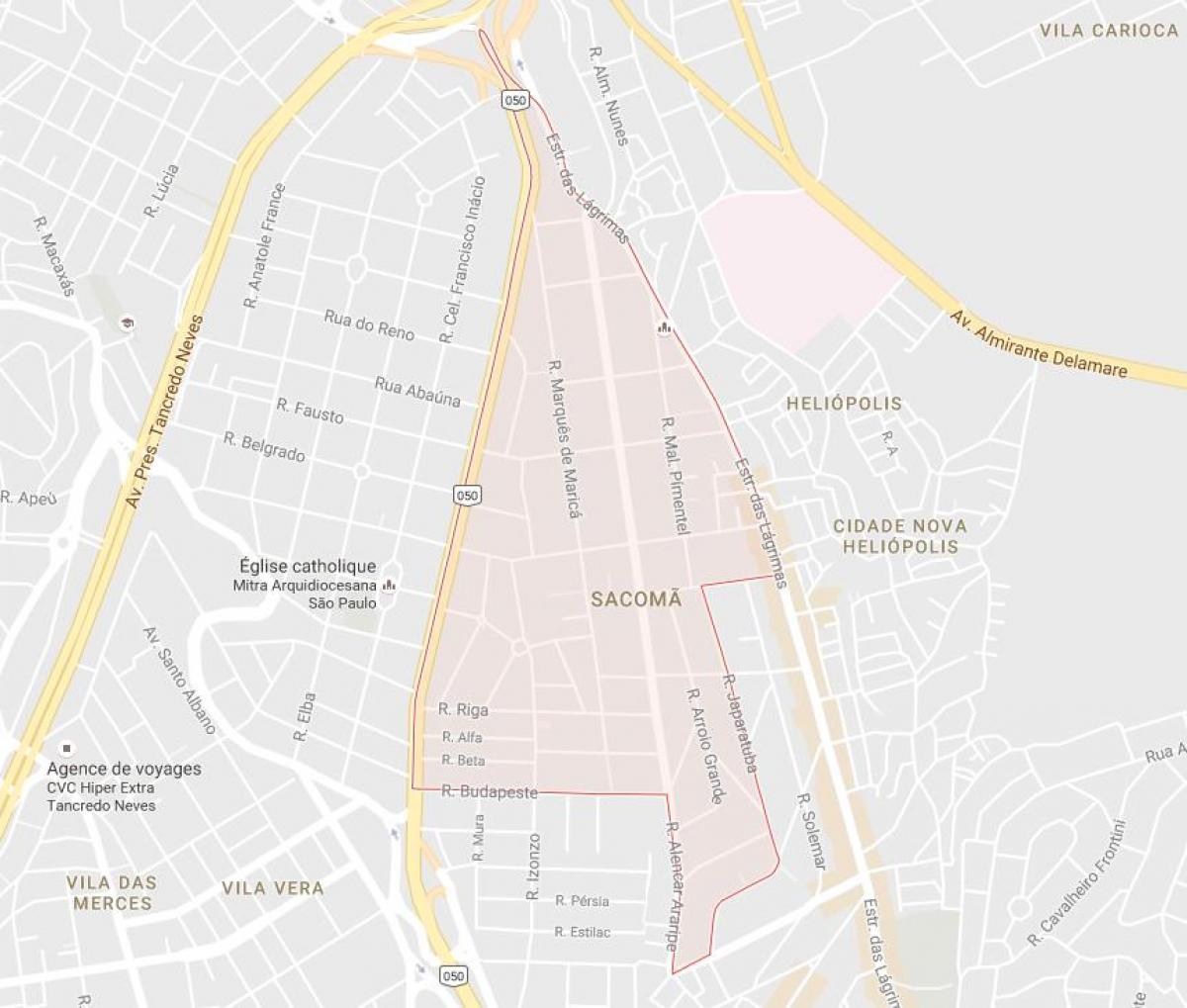 Zemljevid Sacomã São Paulo