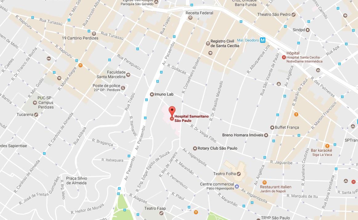 Zemljevid Samaritano São Paulo bolnišnici