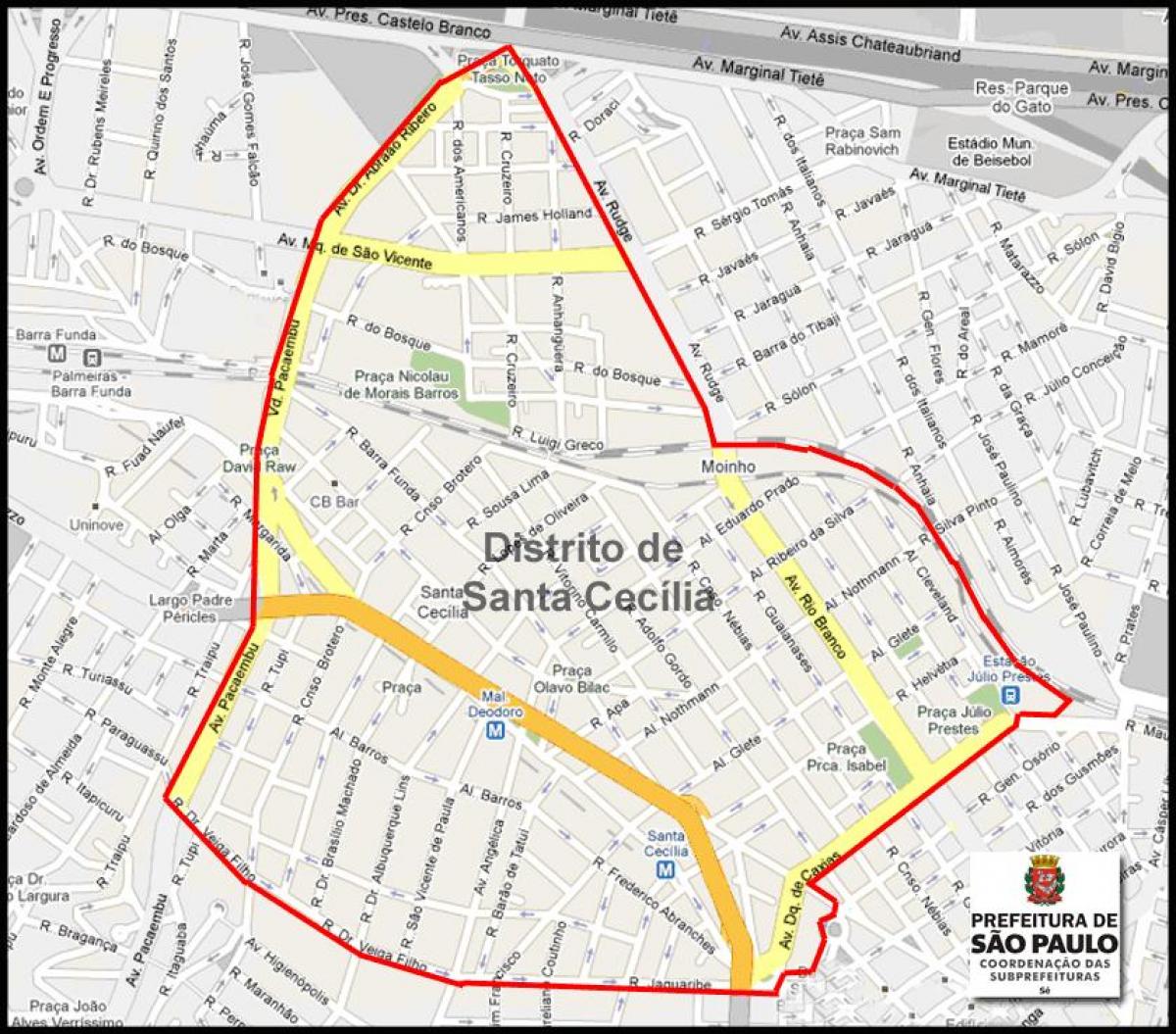 Zemljevid Santa Cecília São Paulo