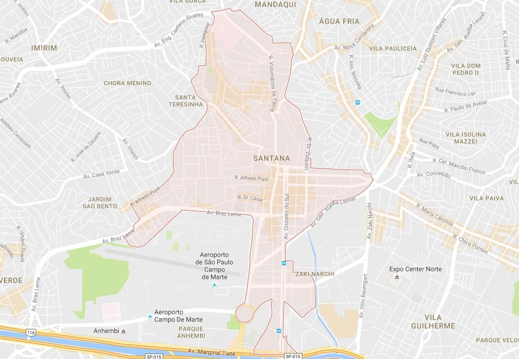 Zemljevid Santana São Paulo
