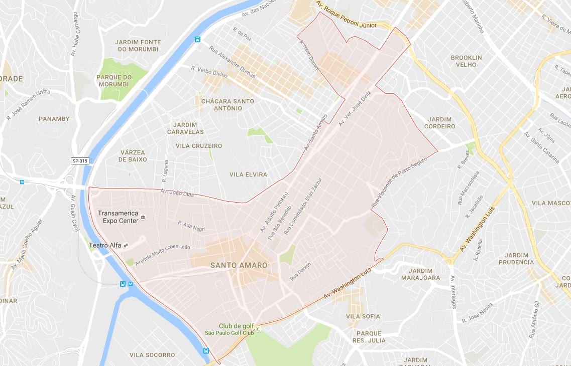 Zemljevid Santo Amaro São Paulo