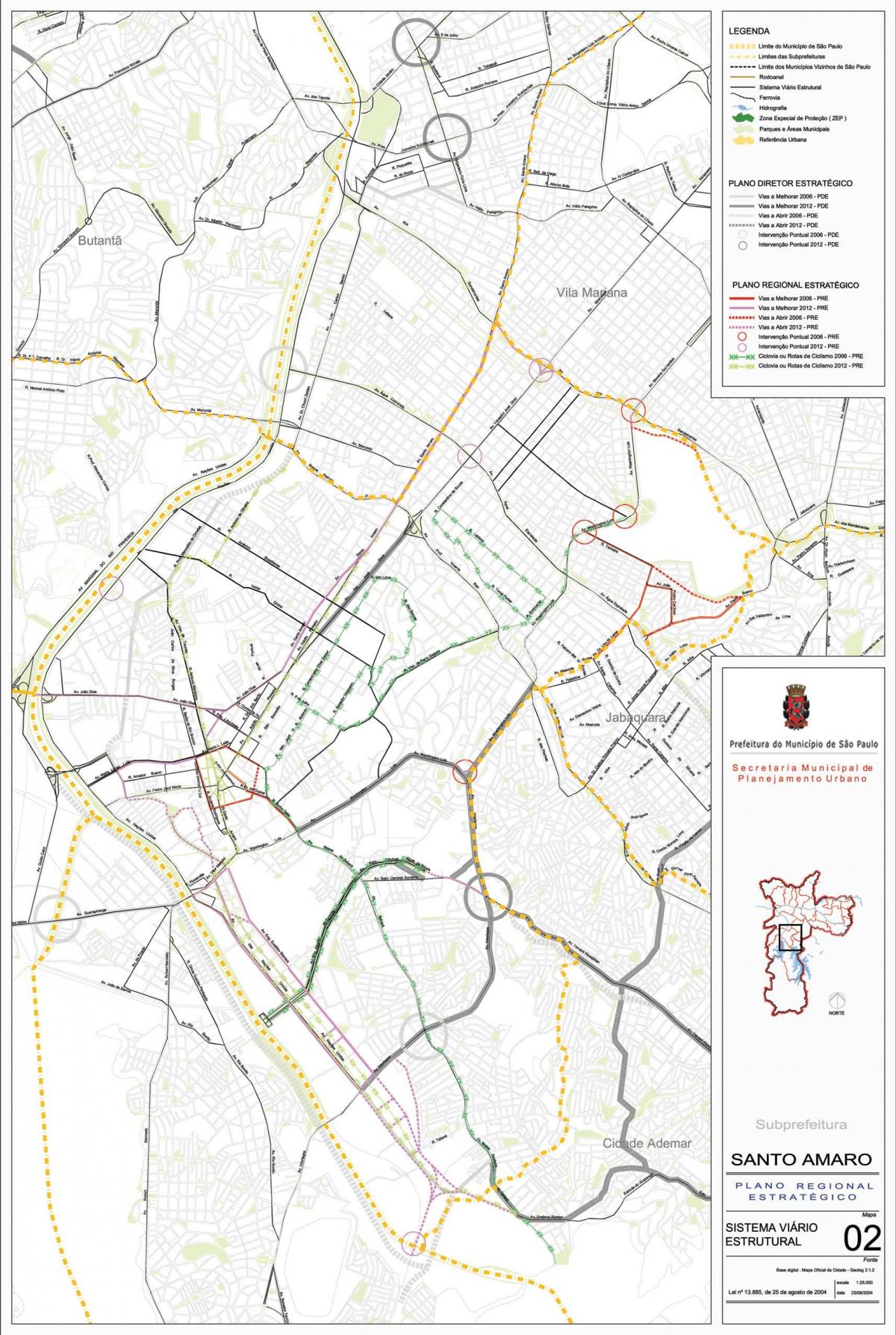 Zemljevid Santo Amaro Sao Paulo - Ceste