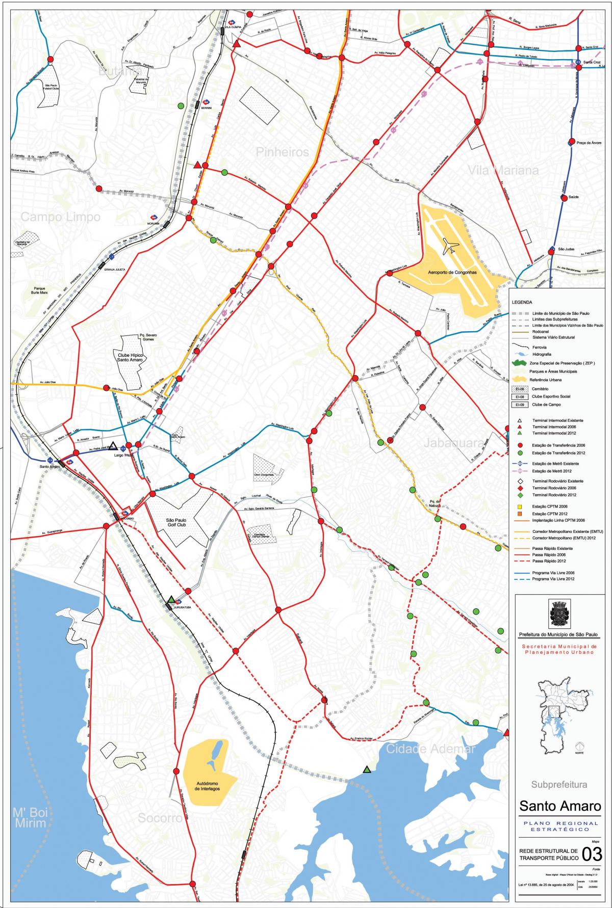 Zemljevid Santo Amaro Sao Paulo - Javni prevozi