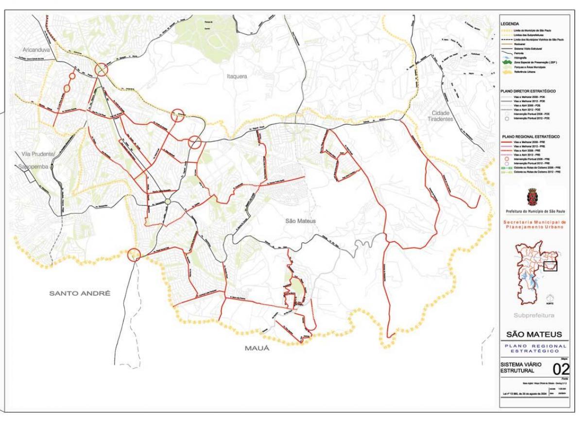 Zemljevid São Mateus Sao Paulo - Ceste