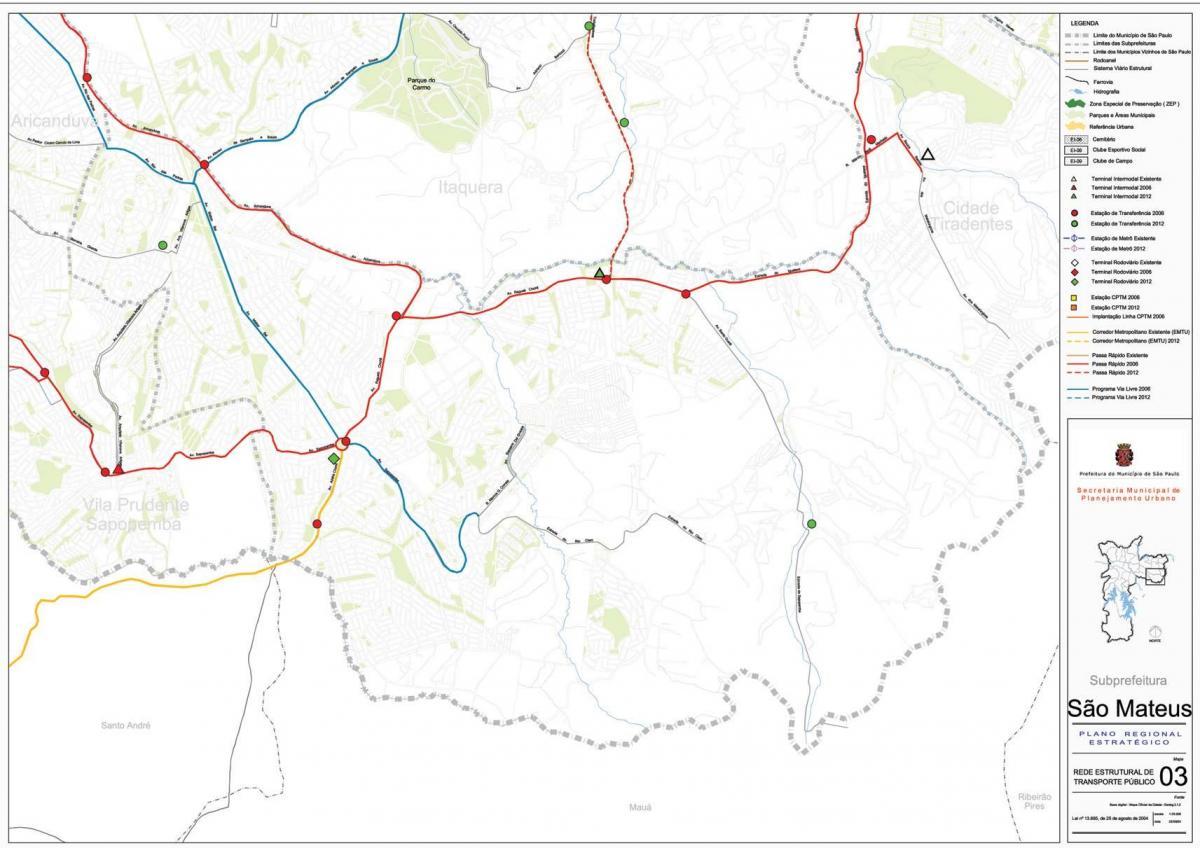 Zemljevid São Mateus Sao Paulo - Javni prevozi