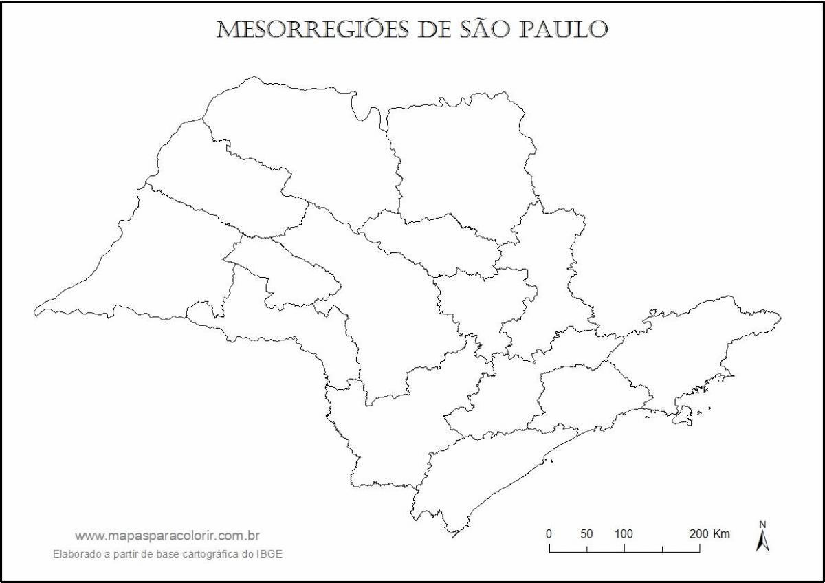 Zemljevid São Paulo, devica - regije