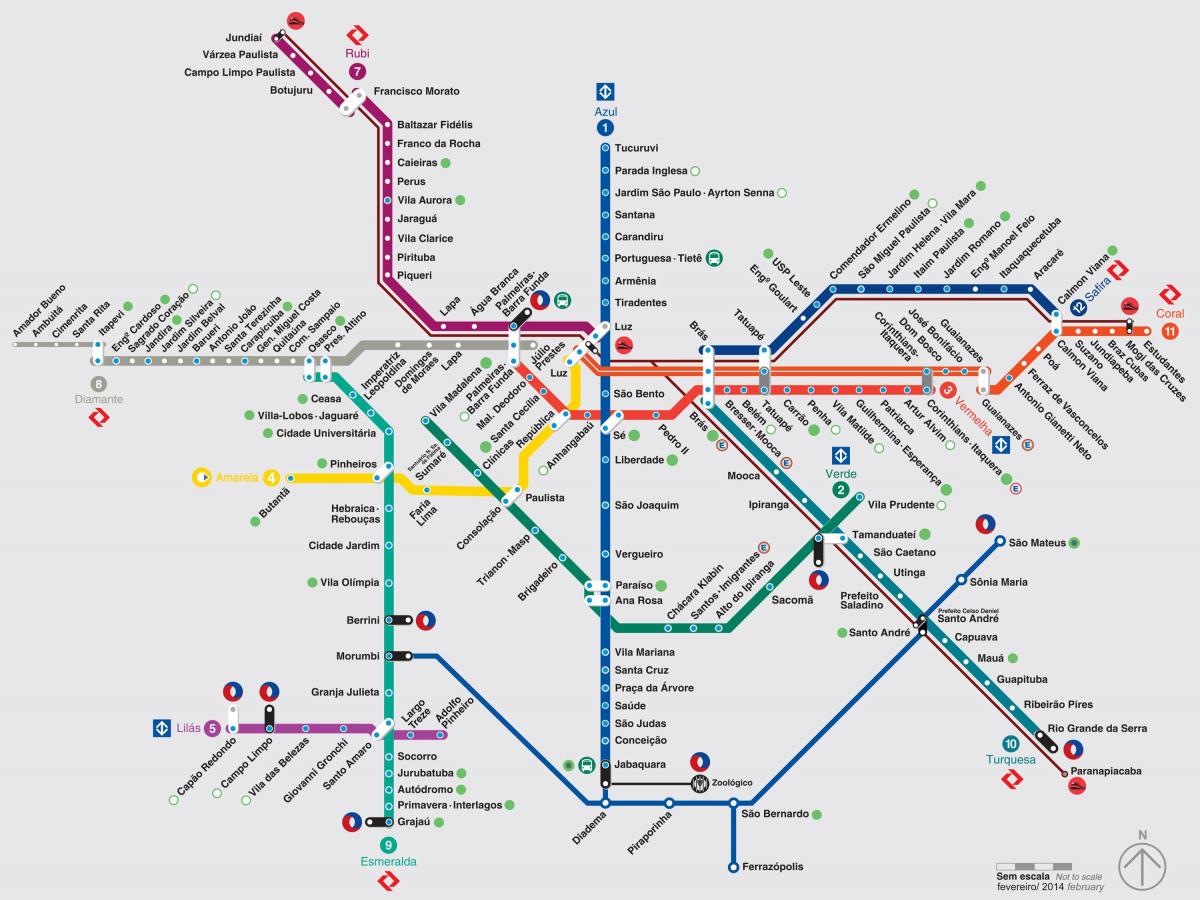 Zemljevid São Paulo, prevozi