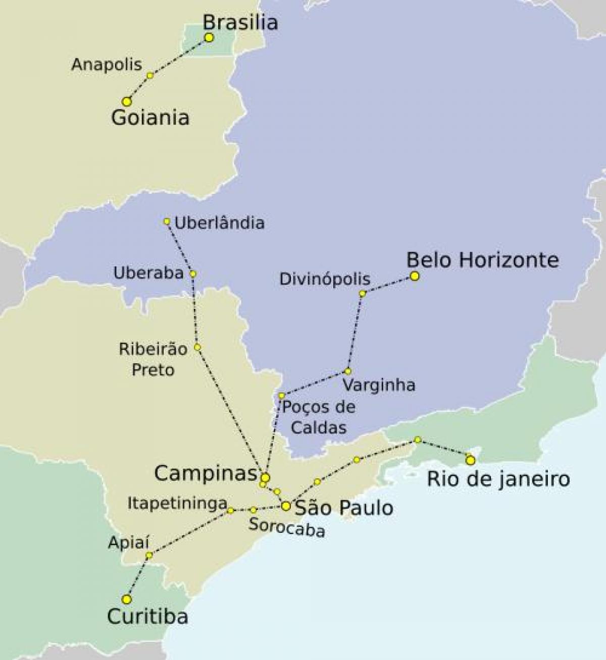 Zemljevid São Paulo TAV