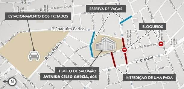 Zemljevid Tempelj Salomona São Paulo