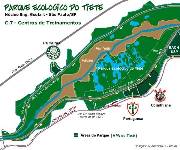 Zemljevid Tiete Ekološki Park