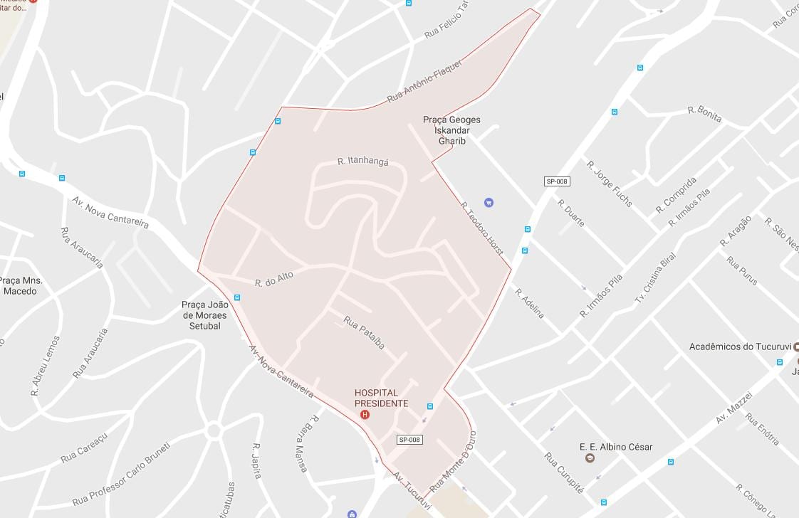 Zemljevid Tucuruvi São Paulo