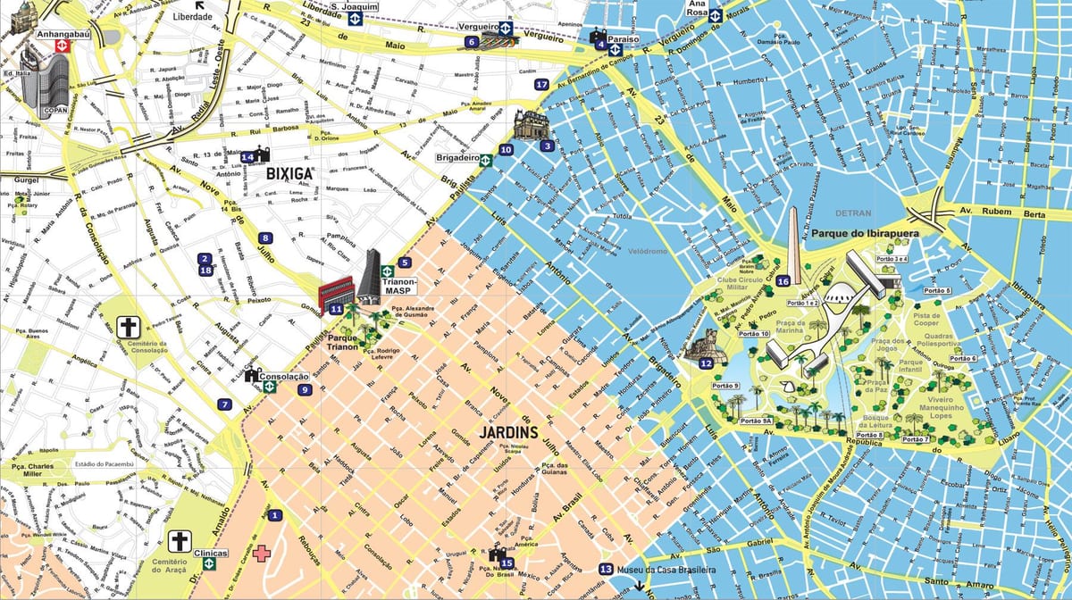 Zemljevid turizem São Paulo