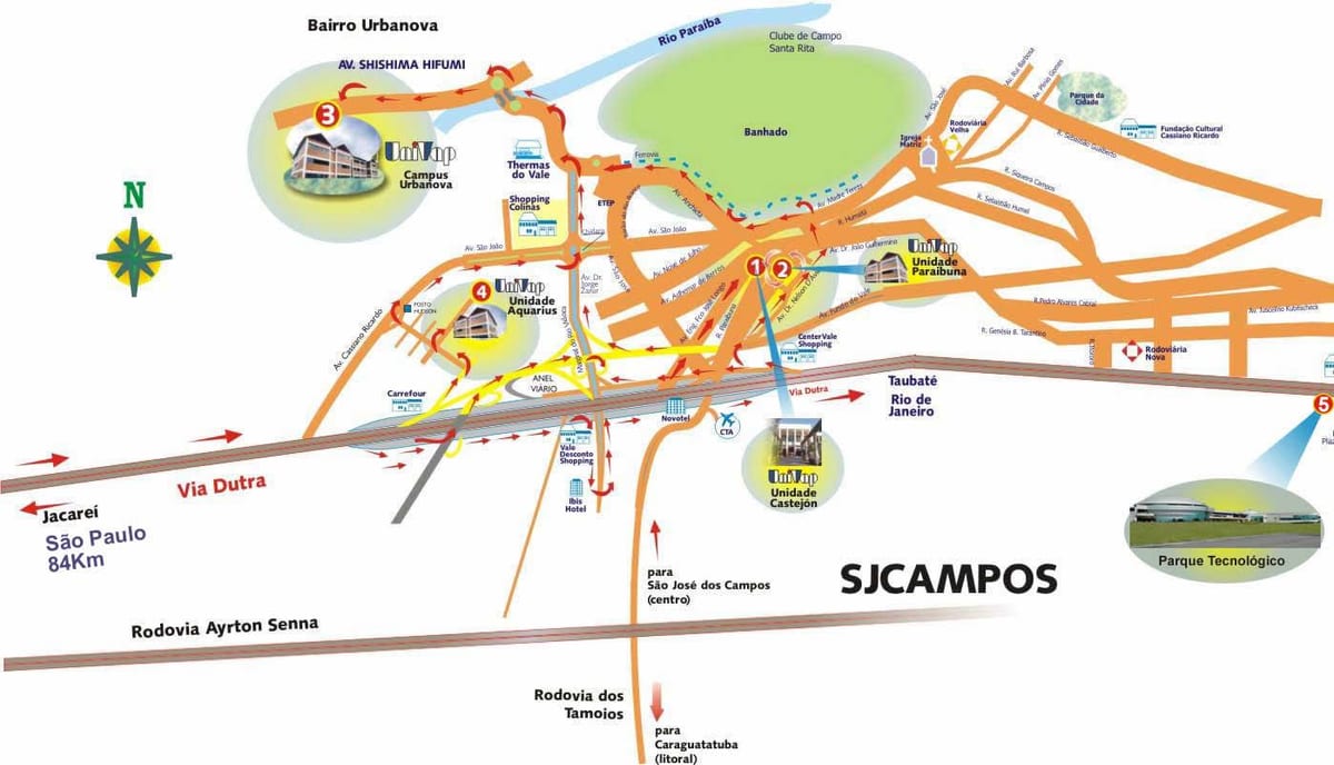 Zemljevid UNIVAP São Paulo