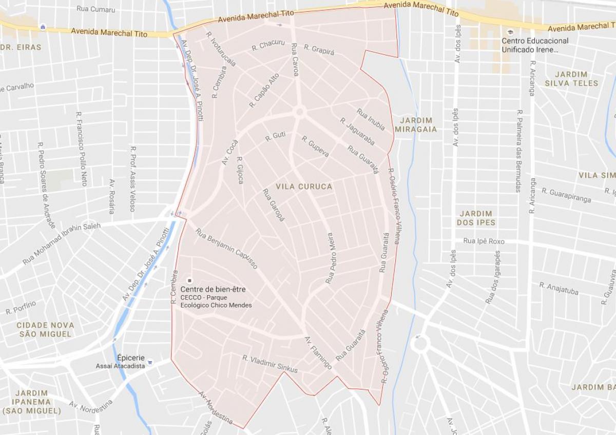 Zemljevid Vila Curuçá São Paulo