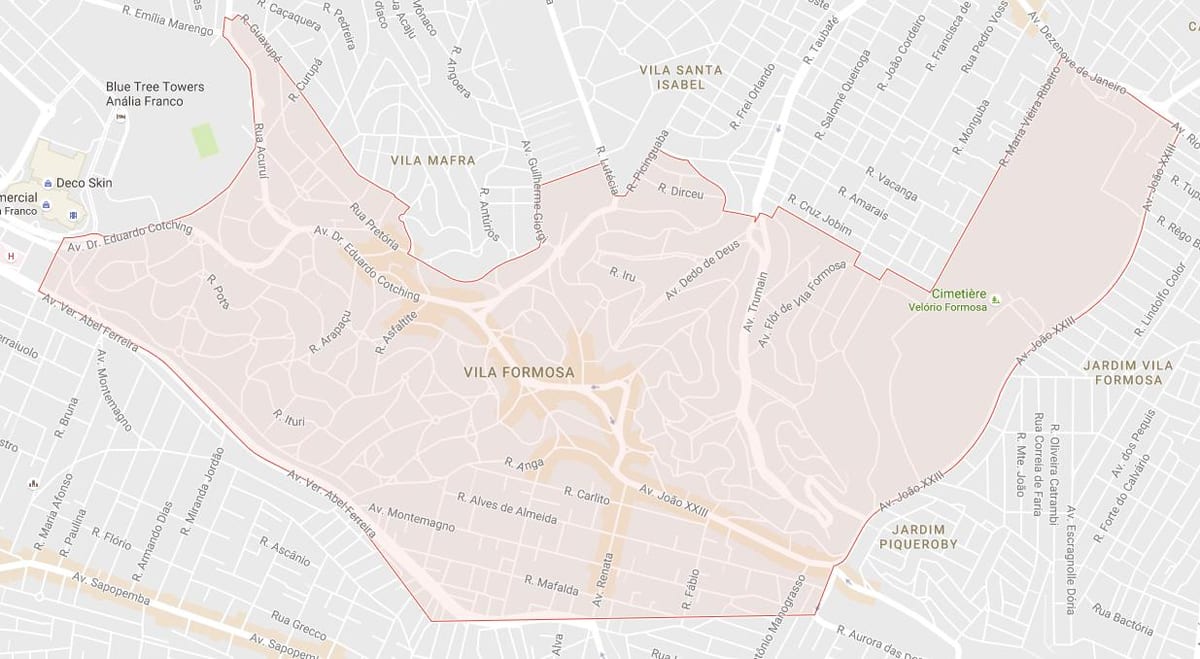Zemljevid Vila Formozi São Paulo