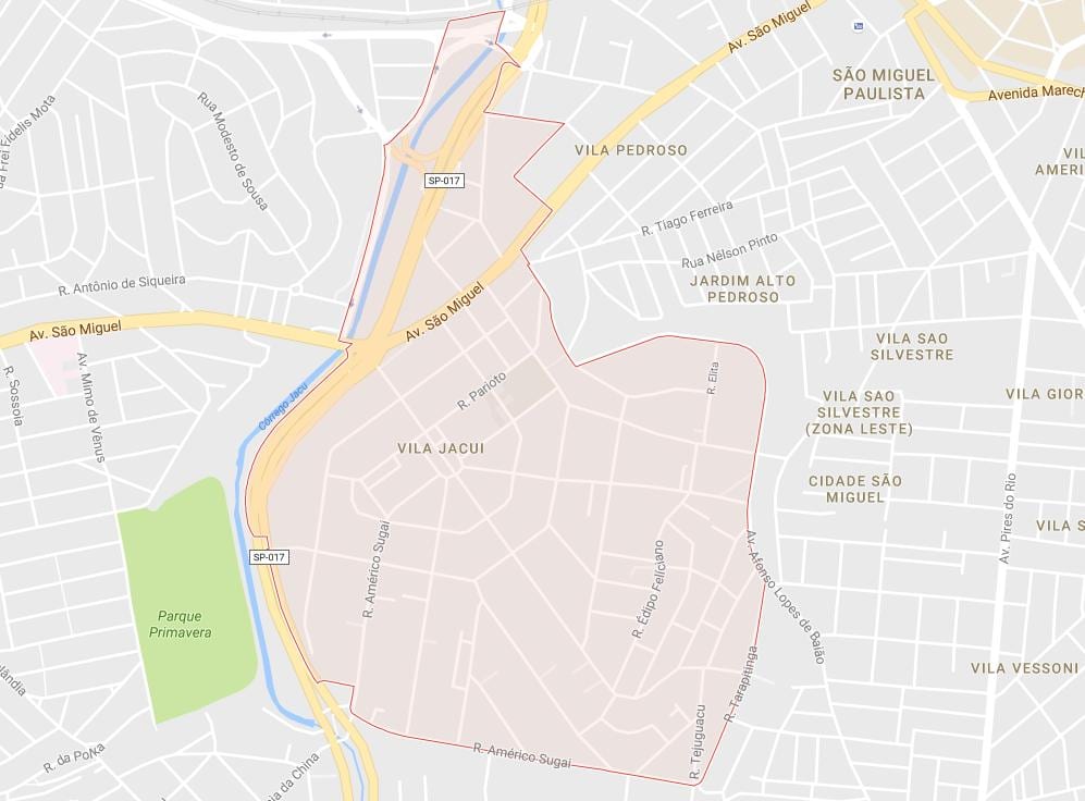 Zemljevid Vila Jacuí São Paulo