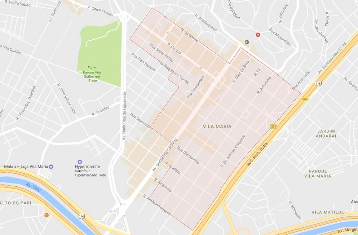 Zemljevid Vila Maria São Paulo