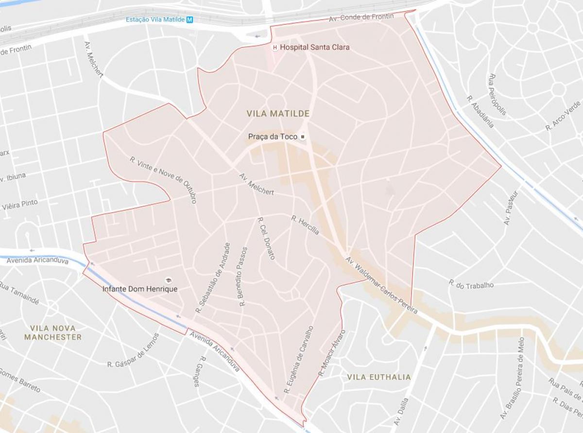 Zemljevid Vila Matilde São Paulo